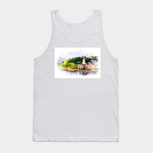 Lyon France Watercolor City Landscape Art Tank Top